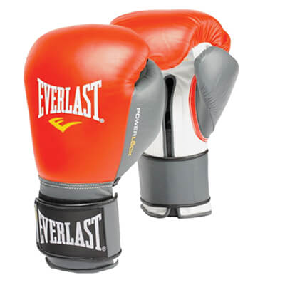 Everlast Powerlock Pro Hook and Loop Training Glove Red/Grey 12 oz.