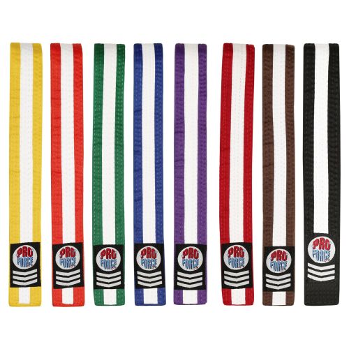 ProForce® 1.75" III Double Wrap White Stripe Karate Belt