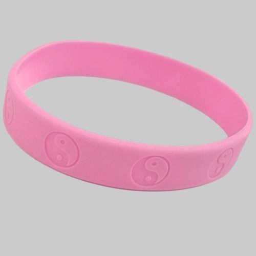 Pink Yin Yang Silicone Wristband