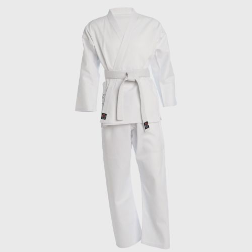 ProForce® 5 oz. Classic Karate Uniform (Elastic Drawstring) - 60/40 Blend - With Free White Belt AWMA White 0000 - 3'/30 lbs. 