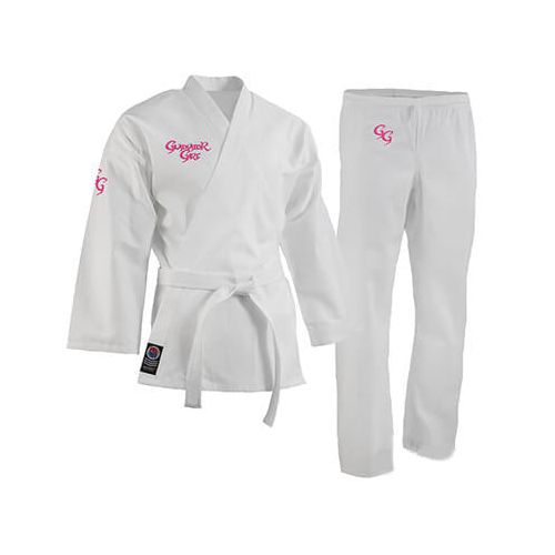 ProForce&#174; Gladiator Girl 6 oz. Karate Uniform (Elastic Drawstring) - 55/45 Blend - With Free White Belt