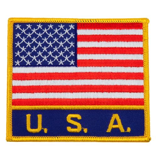 Patch USA Flag w/USA 4"x3"