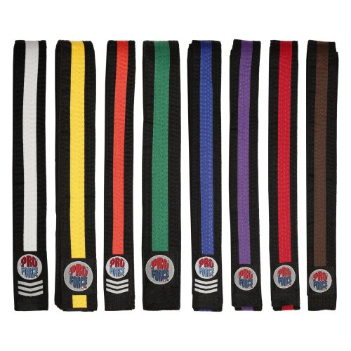 ProForce¨ II 1.5&quot Double Wrap Color Striped Black Karate Belt dev-awma 