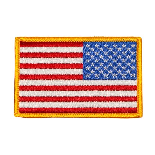 USA Flag Right Sleeve Gold Border AWMA USA/Gold Patch 