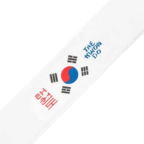 Headband White TKD Korea Flag