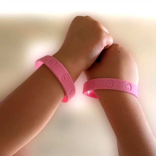 Pink Yin Yang Silicone Wristband